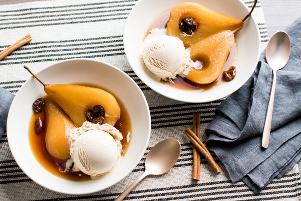 Tea Poached Pears with Earl Grey Ice Cream Recipe