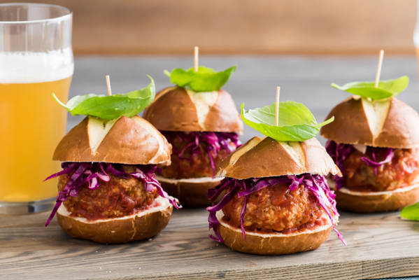 Spicy Meatball Sliders with Quick Pickled Cabbage Recipe