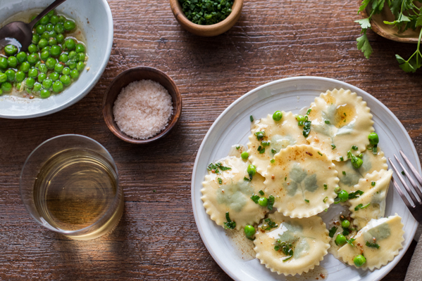 Laminated Parsley Ravioli Stuffed with Parsley, Chive and Chèvre Recipe