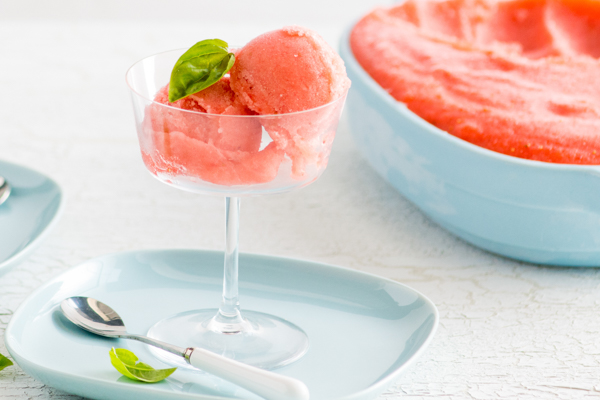 Basil and Strawberry Riesling Sorbet Recipe