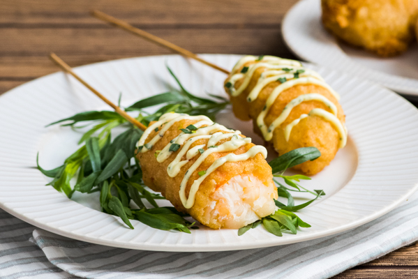 Lobster Corn Dogs with Lemon Tarragon Aioli Recipe