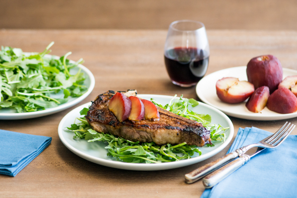Poached Apple NY Strip Steak Recipe