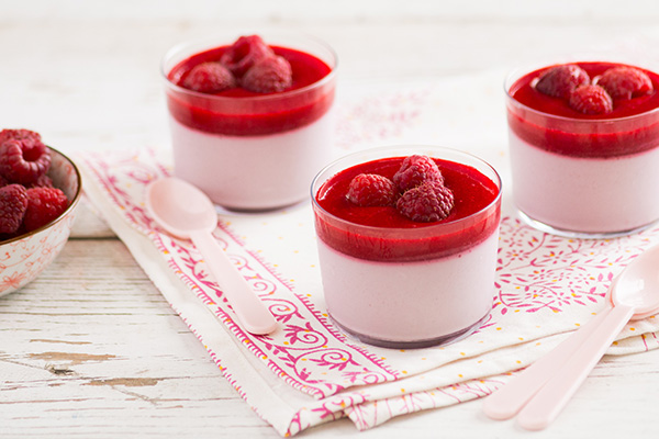 Raspberry, Coconut & Cardamom Panna Cotta Recipe
