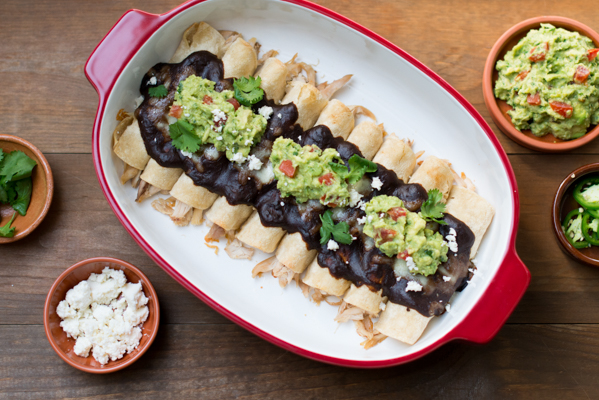 Mole & Guacamole Enchiladas Recipe