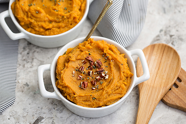 Parmesan Sage Mashed Sweet Potatoes Recipe