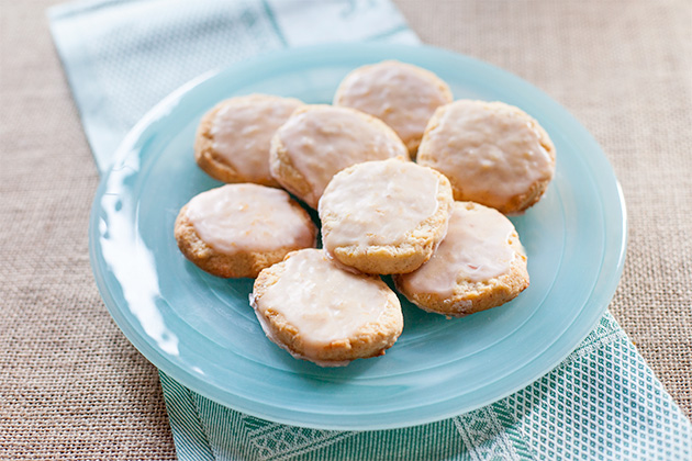 Almond Shortbread Cookies with Blood Orange Glaze