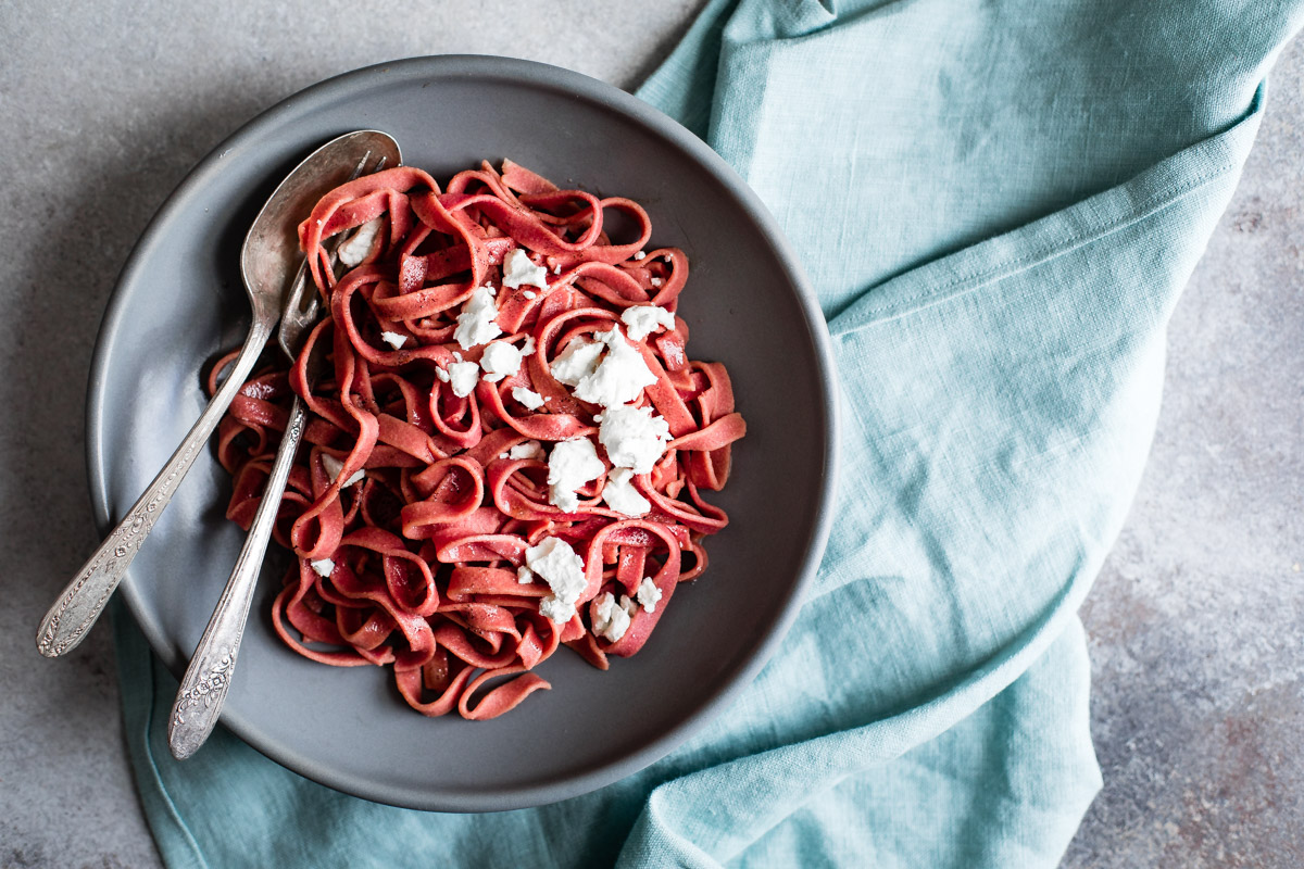 Gluten-Free Chickpea Beet Pasta Recipe