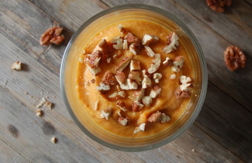 Pumpkin Mousse with Candied Maple Pecans Recipe