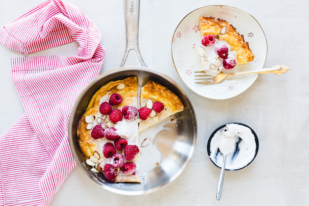 Gluten-Free Dutch Baby with Raspberries and Coconut Cream
