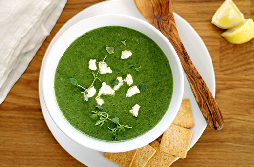 Greens and Goat Cheese Bisque