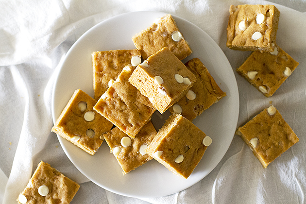 White Chocolate Sweet Potato Blondies Recipe