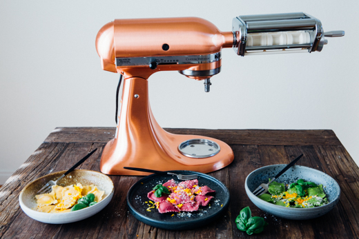 Beet, Butternut Squash, and Spinach Ravioli
