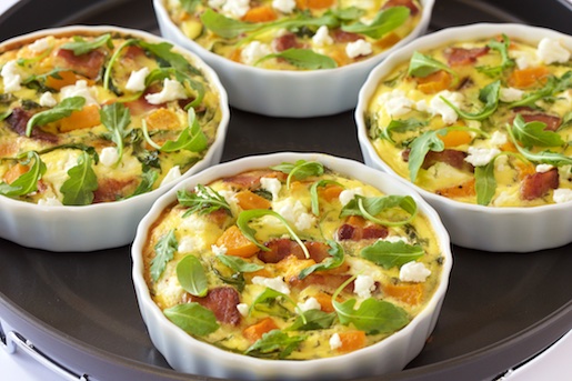 Quiche with Butternut Squash, Bacon and Goat Cheese
