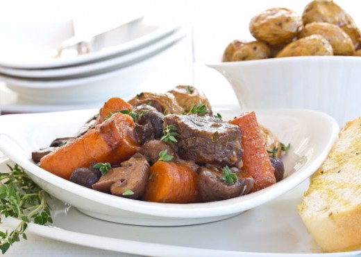 Boeuf Bourguignon with Roasted Potatoes Recipe