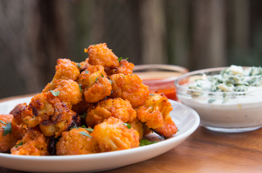 Buffalo Cauliflower Bites with Sriracha-Lime Sauce