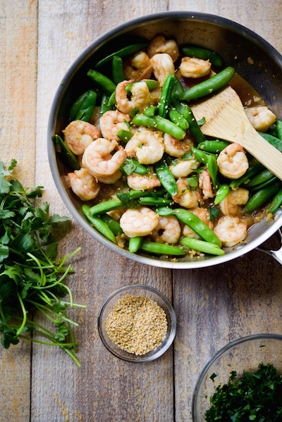 Spring Sesame Shrimp and Sugar Snap Pea Stir-Fry | The Kitchenthusiast