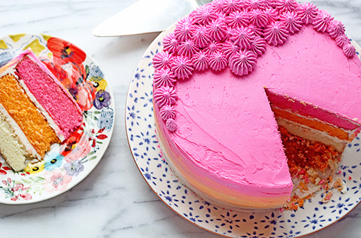 Vanilla Ombre Cake Recipe