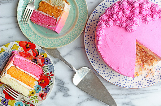 Vanilla Ombre Cake Recipe