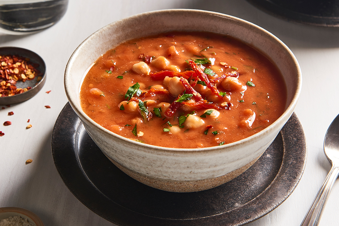 Smoky Tomato Soup with Chickpeas Recipe