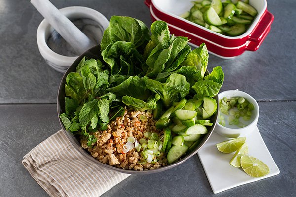 Thai-Style Lemongrass Chicken and Herb Wraps Recipe