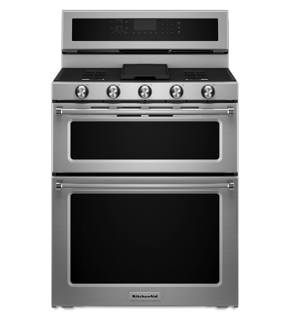 Stainless Steel 30 Inch 5 Burner Dual Fuel Double Oven Convection