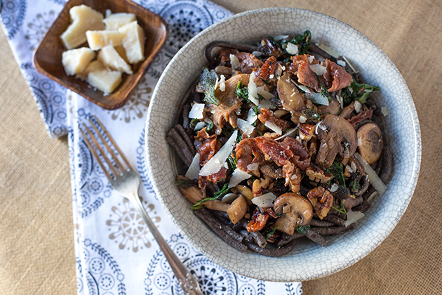Buckwheat Bucatini & Truffled Wild Mushroom Sauce