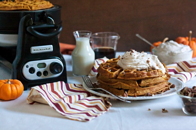 Pumpkin Spice Waffles with Maple Whipped Cream Recipe