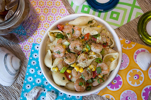 Shrimp and Veggie Pasta Salad with Lemon-Herb Vinaigrette