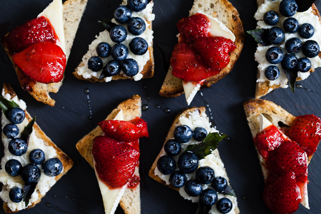 Berry, Herb, & Cheese Toasts – Two Ways