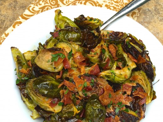 Roasted Brussels Sprouts with Bacon Dijon Vinaigrette (2)