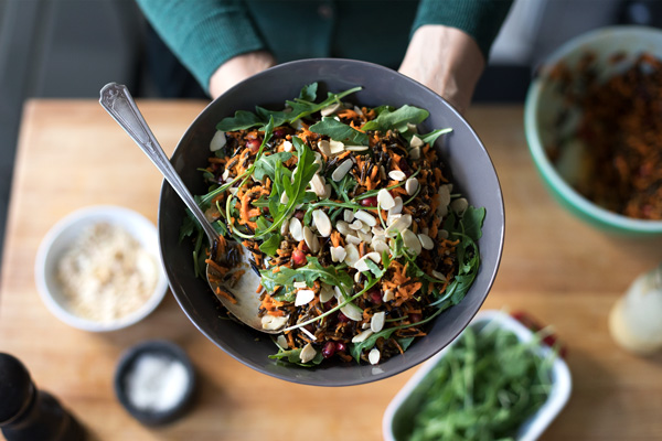 Global Kitchen Series: Shredded Carrot, Arugula, and Wild Rice Salad