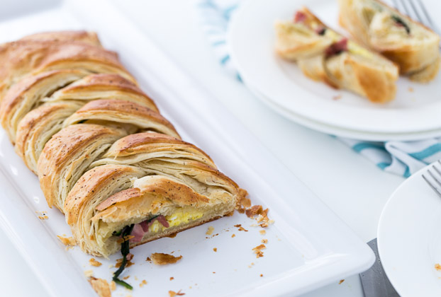 Savory Spinach and Bacon Breakfast Danish