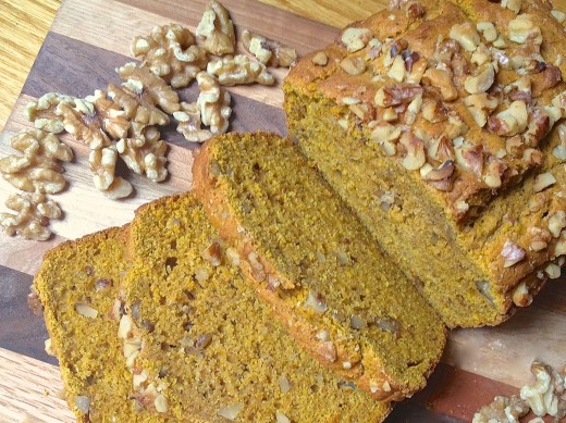 Sliced Whole Wheat Pumpkin Walnut Bread