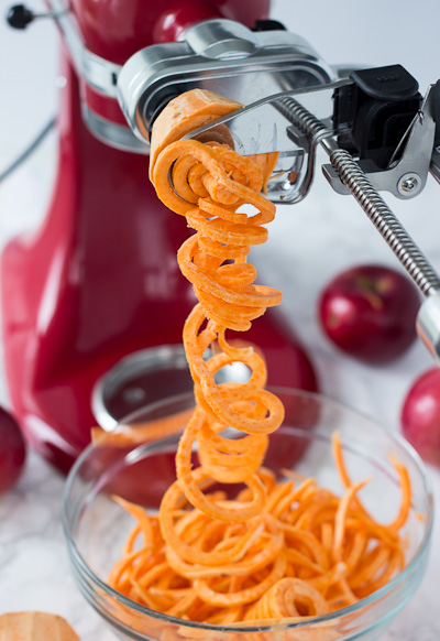 Spiralized Sweet Potato and Apple Enchilada Casserole