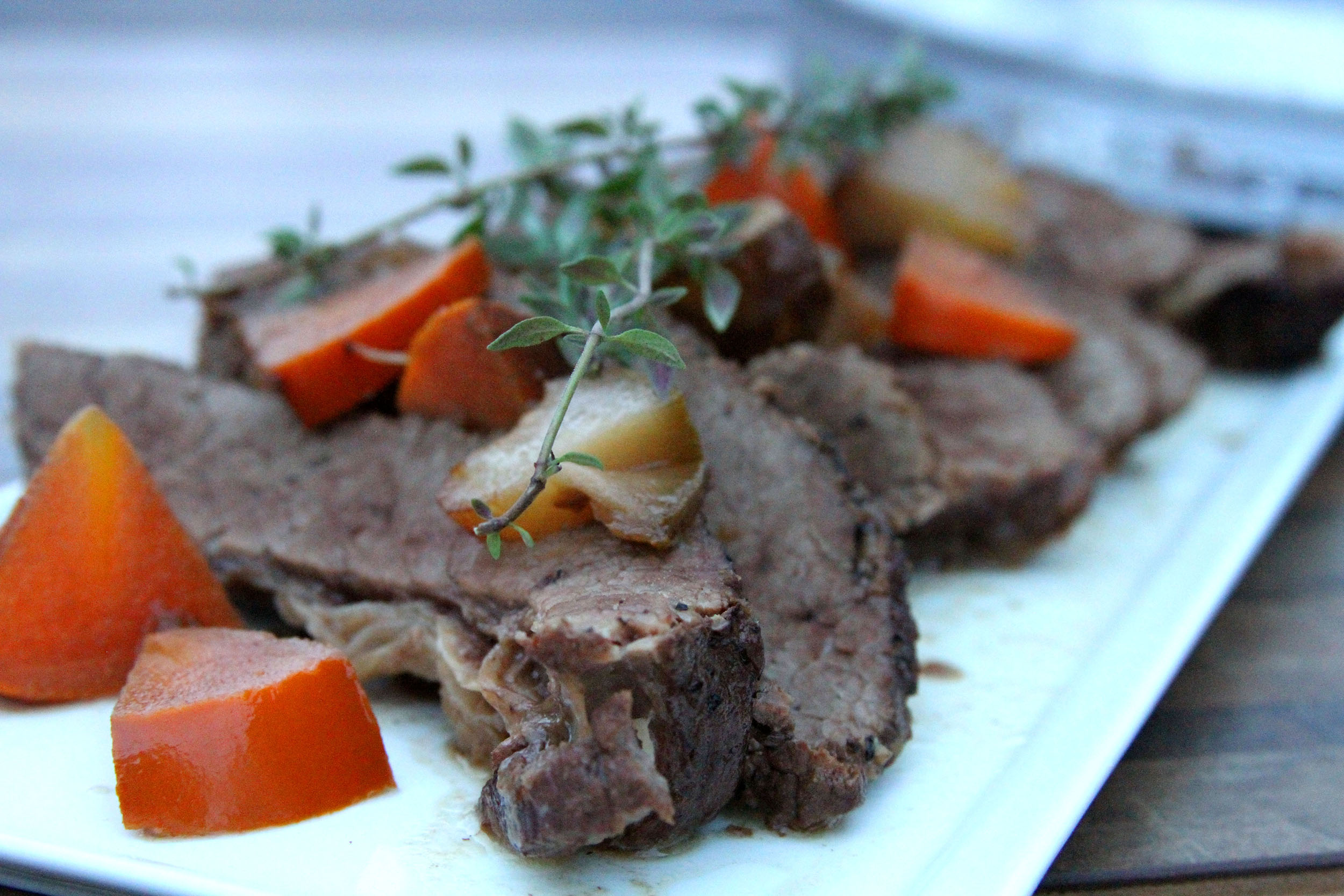 Pear and Persimmon Holiday Brisket
