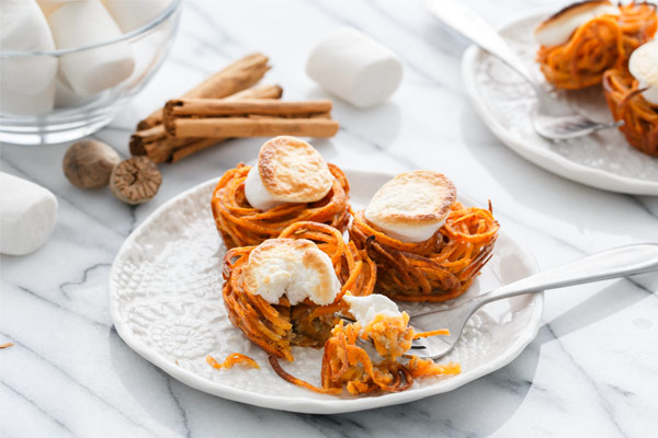 Mini Spiralized Sweet Potato Casseroles Recipe