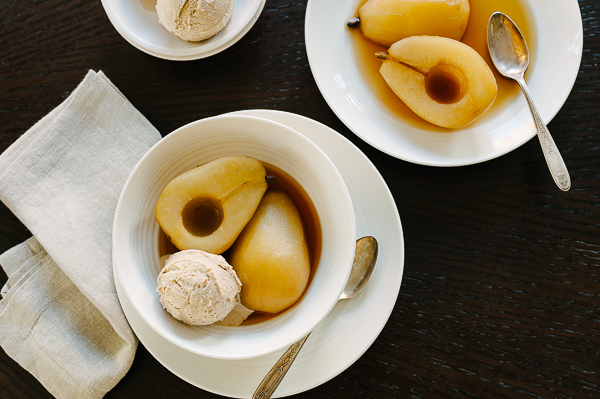 Tea Poached Pears with Earl Grey Ice Cream Recipe