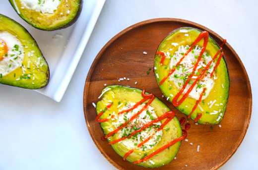 Cheesy Avocado Baked Eggs