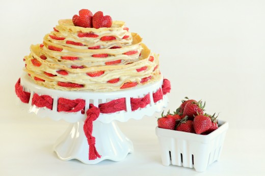 Three Tier Crepe Cake Strawberries Recipe