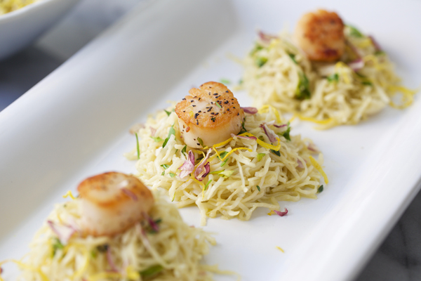Homemade Capellini with a Lemon Butter Sauce and Seared Scallops Recipe