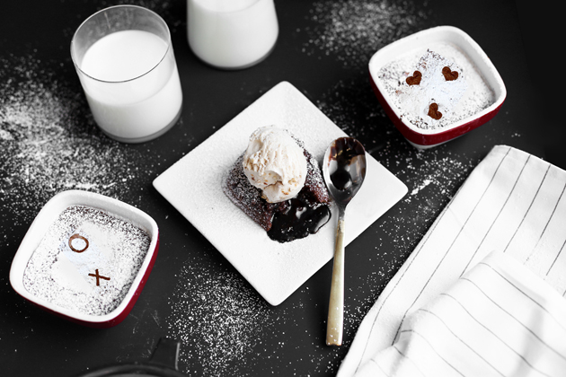 Nutella Sea Salt Molten Love Cakes