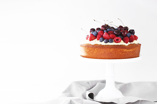 Butter Cake with Whipped Cream & Seasonal Berries