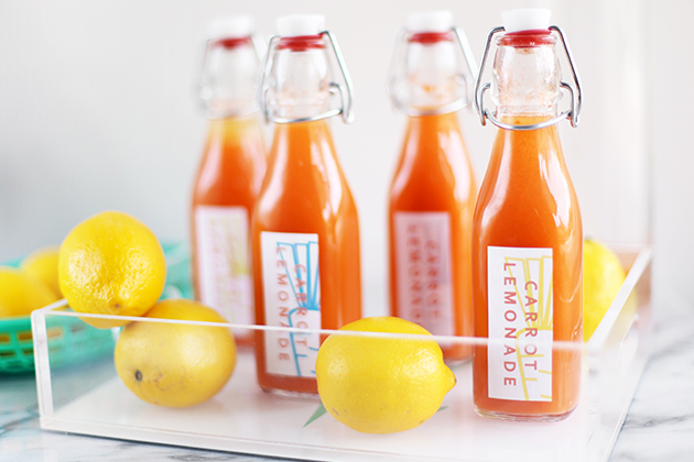 Carrot Lemonade Spring Party Favors