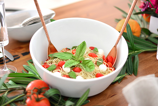 Table Makeover and Caprese Spaghetti
