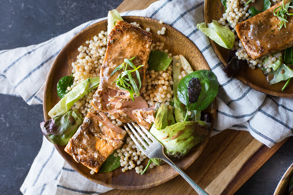 Honey Mustard Balsamic Roasted Salmon