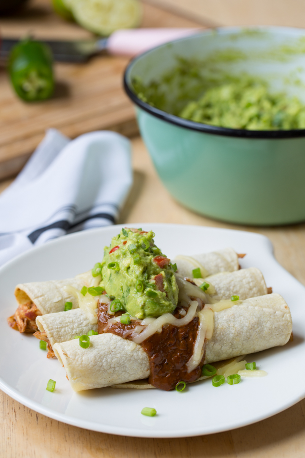 Mole & Guacamole Enchiladas | The Kitchenthusiast