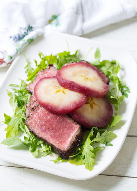 Poached Apple NY Strip Steak | The Kitchenthusiast
