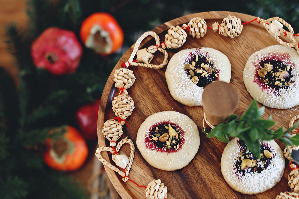 Mulled Blackberry Jam Thumbprint Cookies Recipe