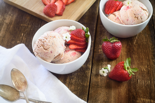 Strawberry Poppy Seed Ice Cream