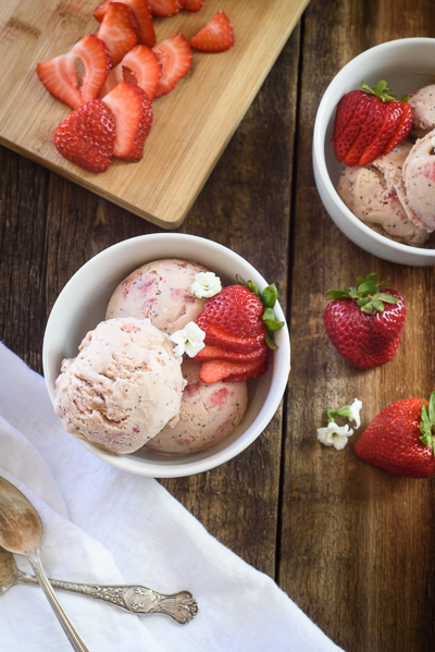 Strawberry Poppy Seed Ice Cream | The Kitchenthusiast
